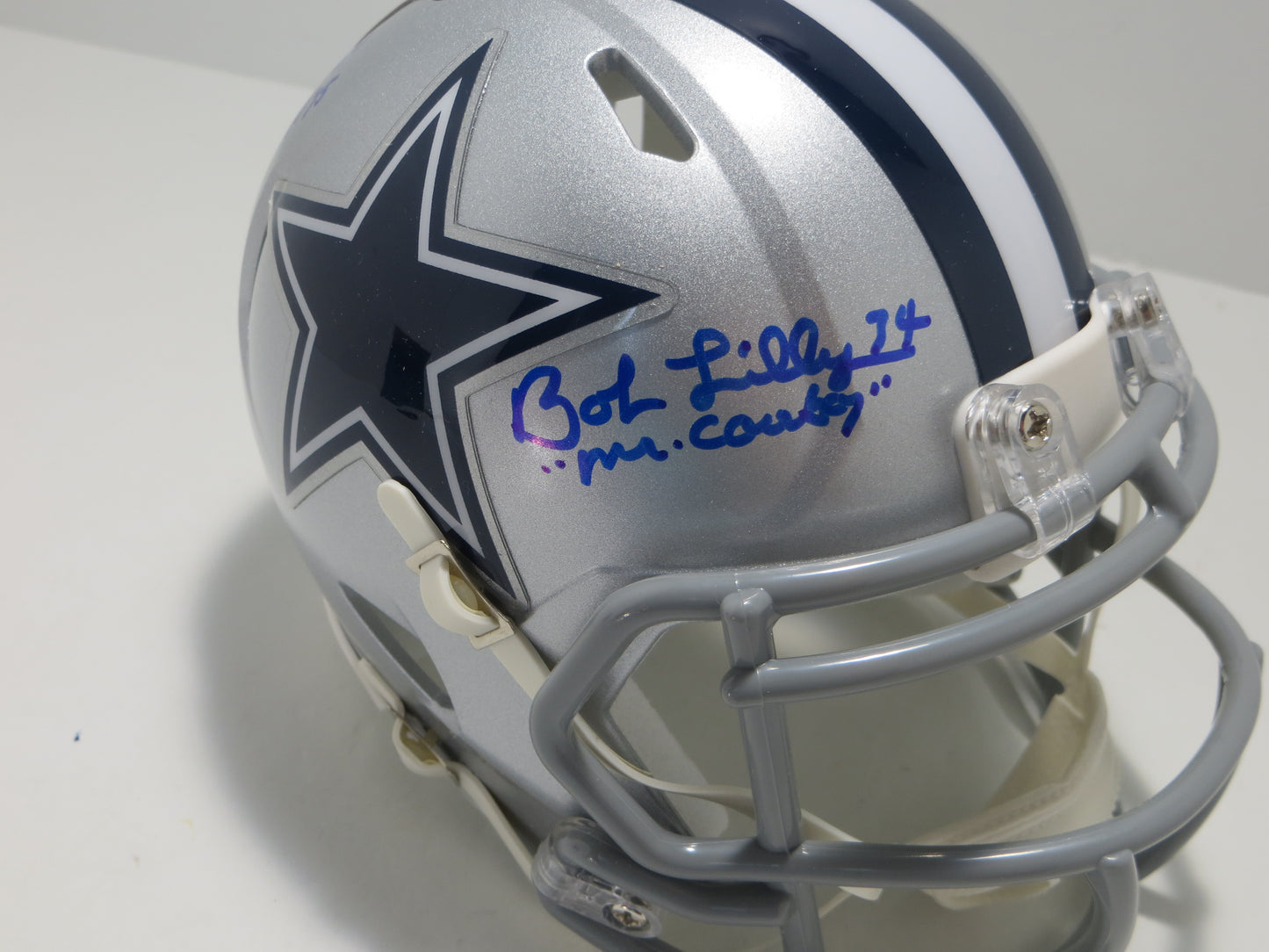 BOB LILLY SIGNED DALLAS COWBOYS RIDDELL MINI HELMET w/3 INSCs JSA COA
