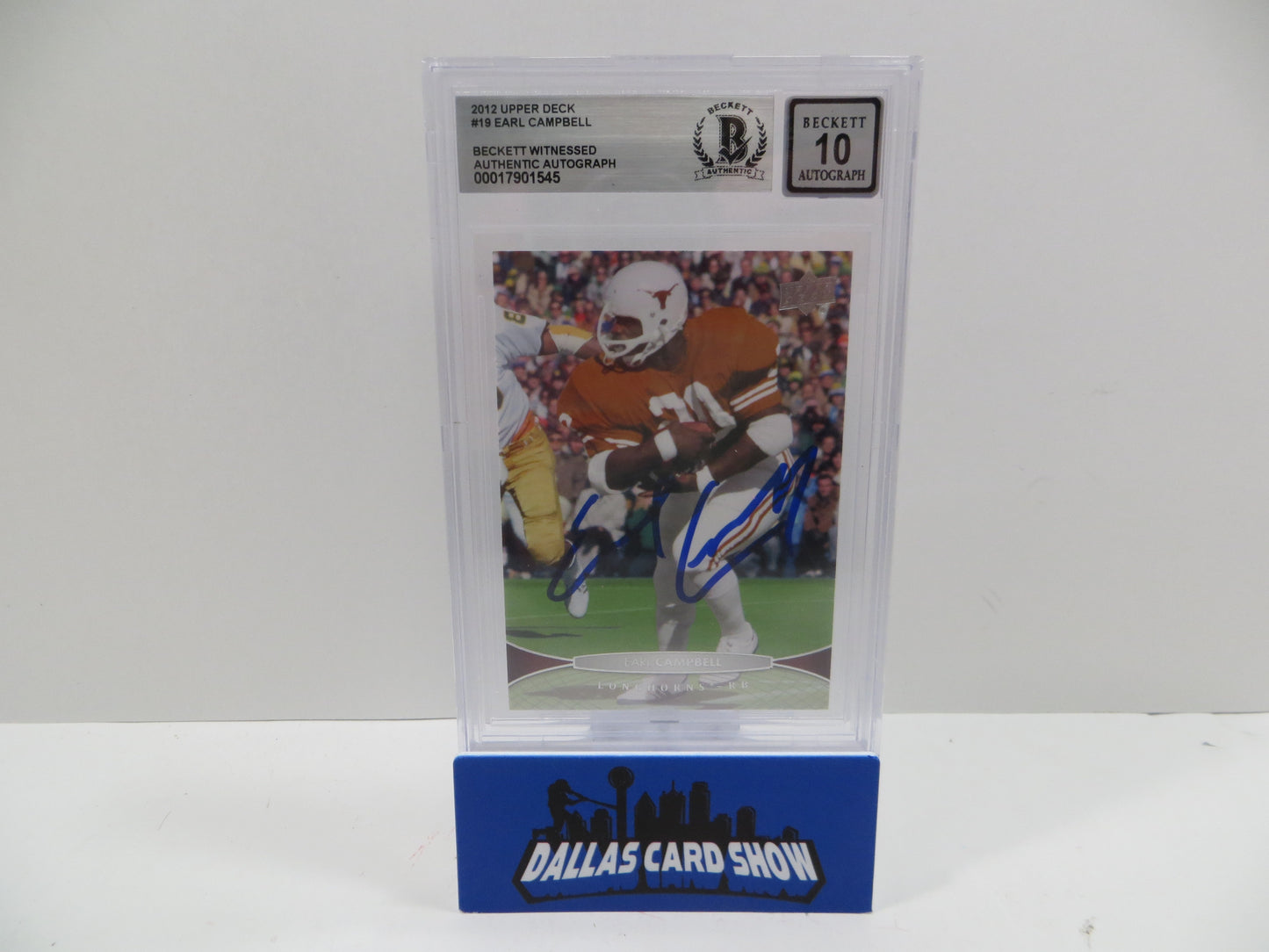2012 UPPER DECK #19 EARL CAMPBELL BGS 10 AUTO