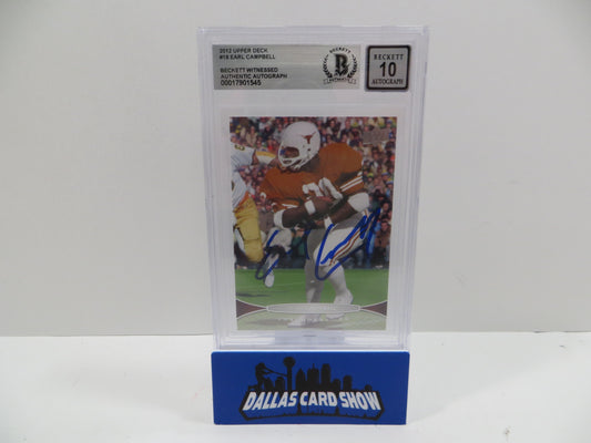 2012 UPPER DECK #19 EARL CAMPBELL BGS 10 AUTO