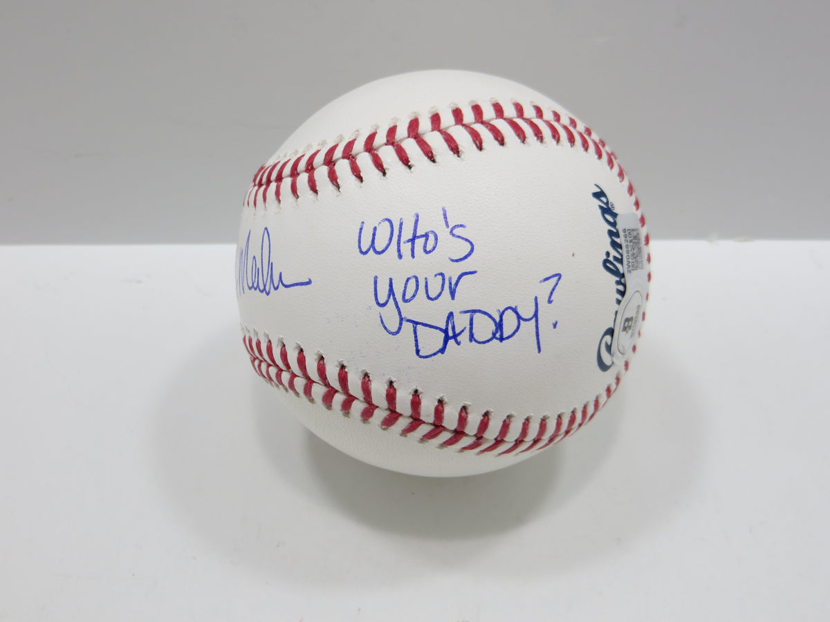 PAT PATRICK MAHOMES SR SIGNED OML BASEBALL Twins Cubs Mets Rangers w/INSC BAS