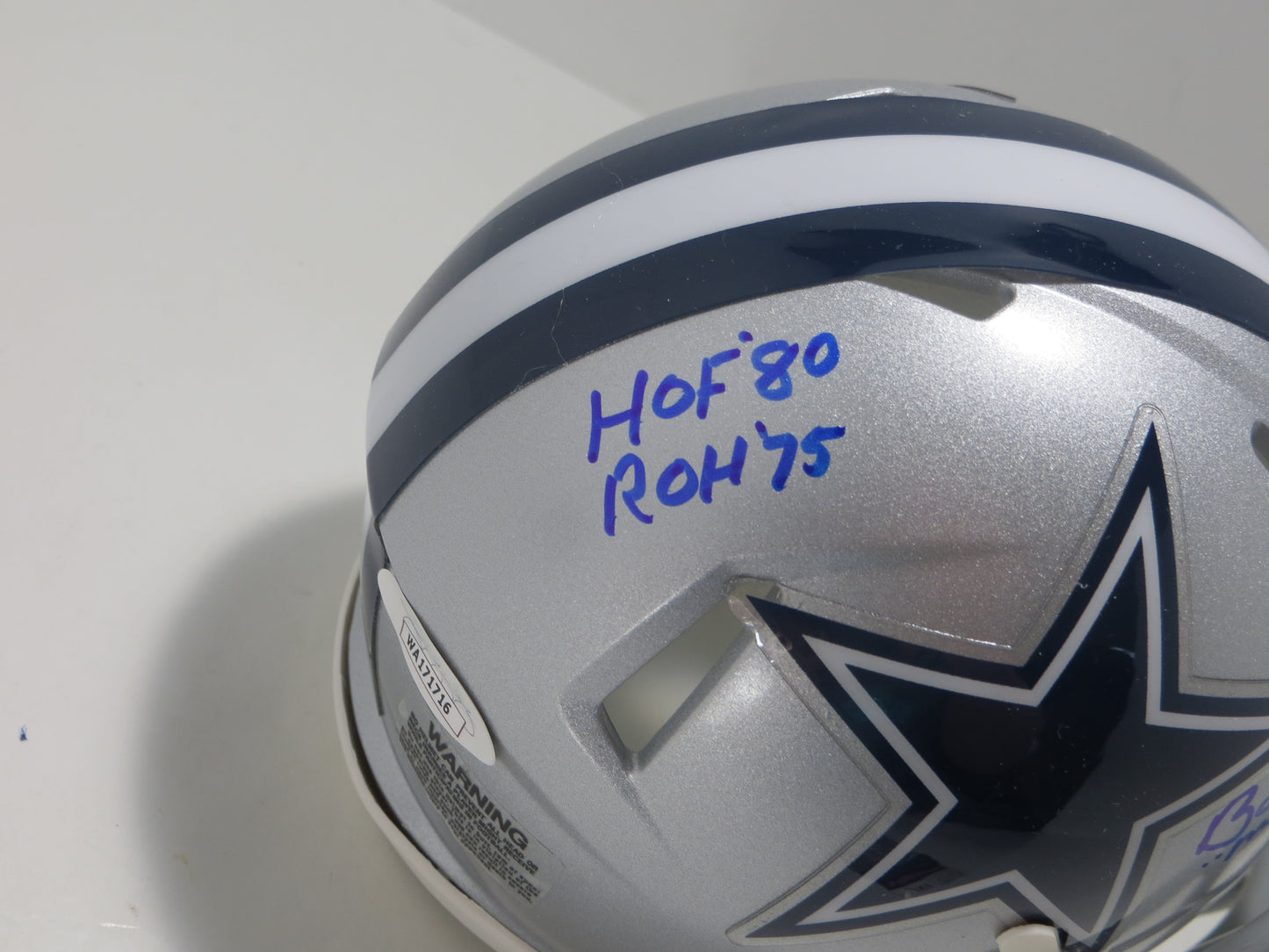 BOB LILLY SIGNED DALLAS COWBOYS RIDDELL MINI HELMET w/3 INSCs JSA COA