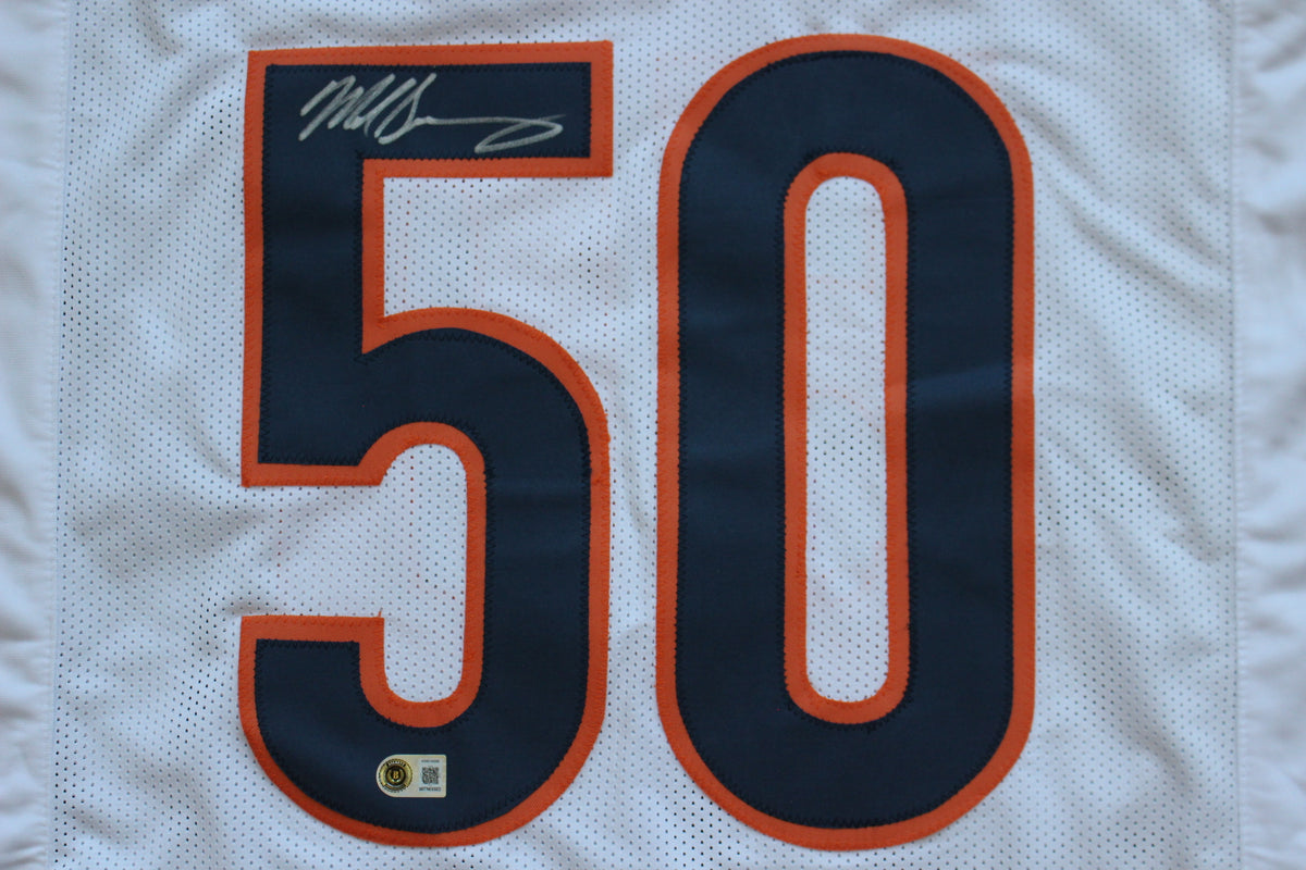 MIKE SINGLETARY CHICAGO BEARS SIGNED WHITE JERSEY Baylor Bears BAS COA