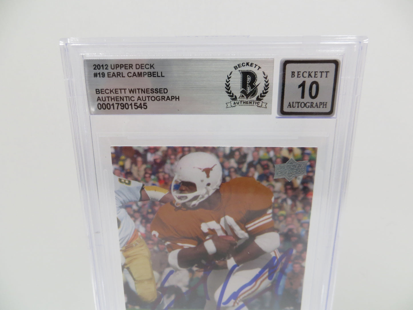 2012 UPPER DECK #19 EARL CAMPBELL BGS 10 AUTO