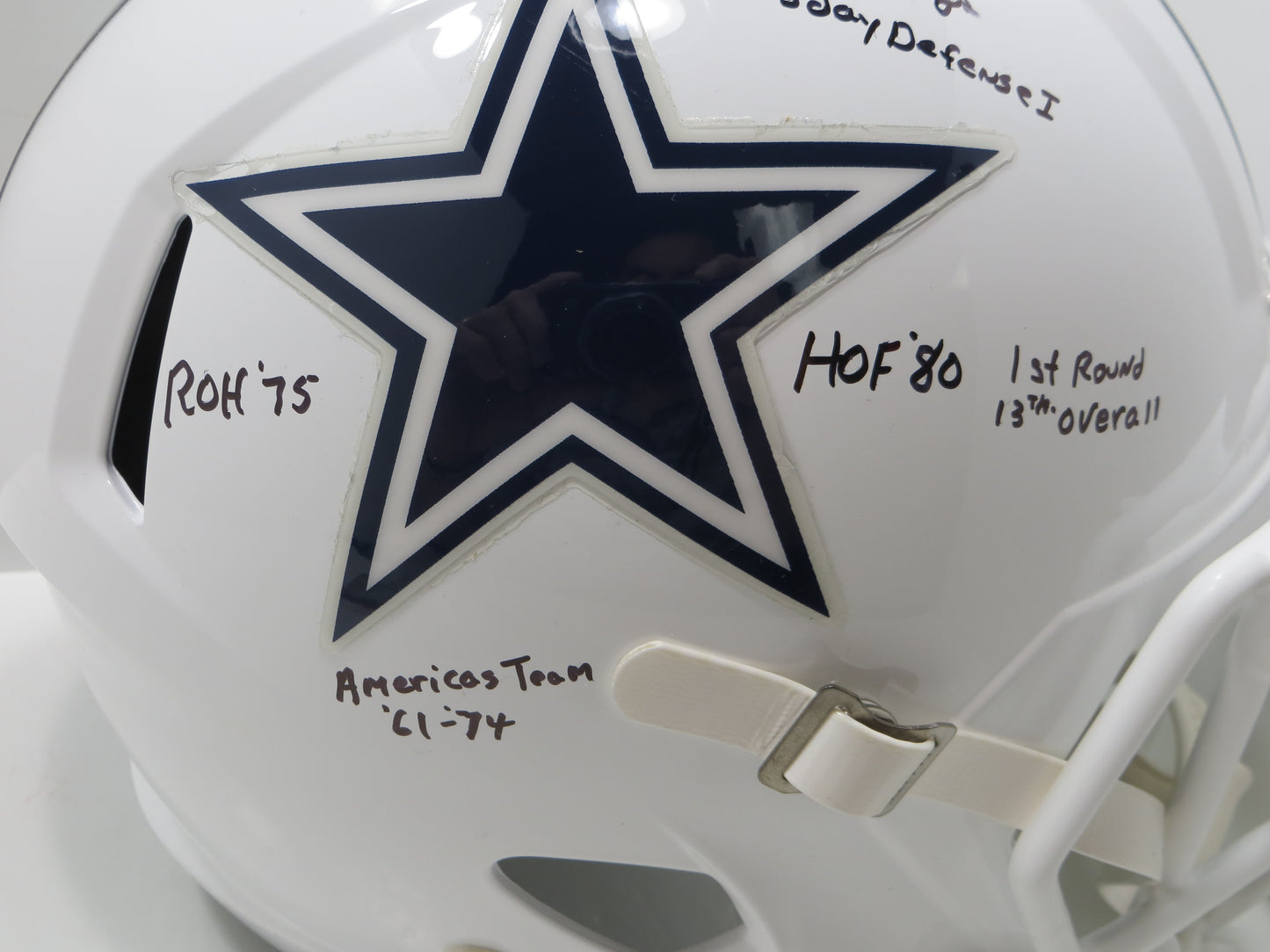 BOB LILLY SIGNED DALLAS COWBOYS RIDDELL FULL SIZE Alt HELMET wFULLSTATS JSA