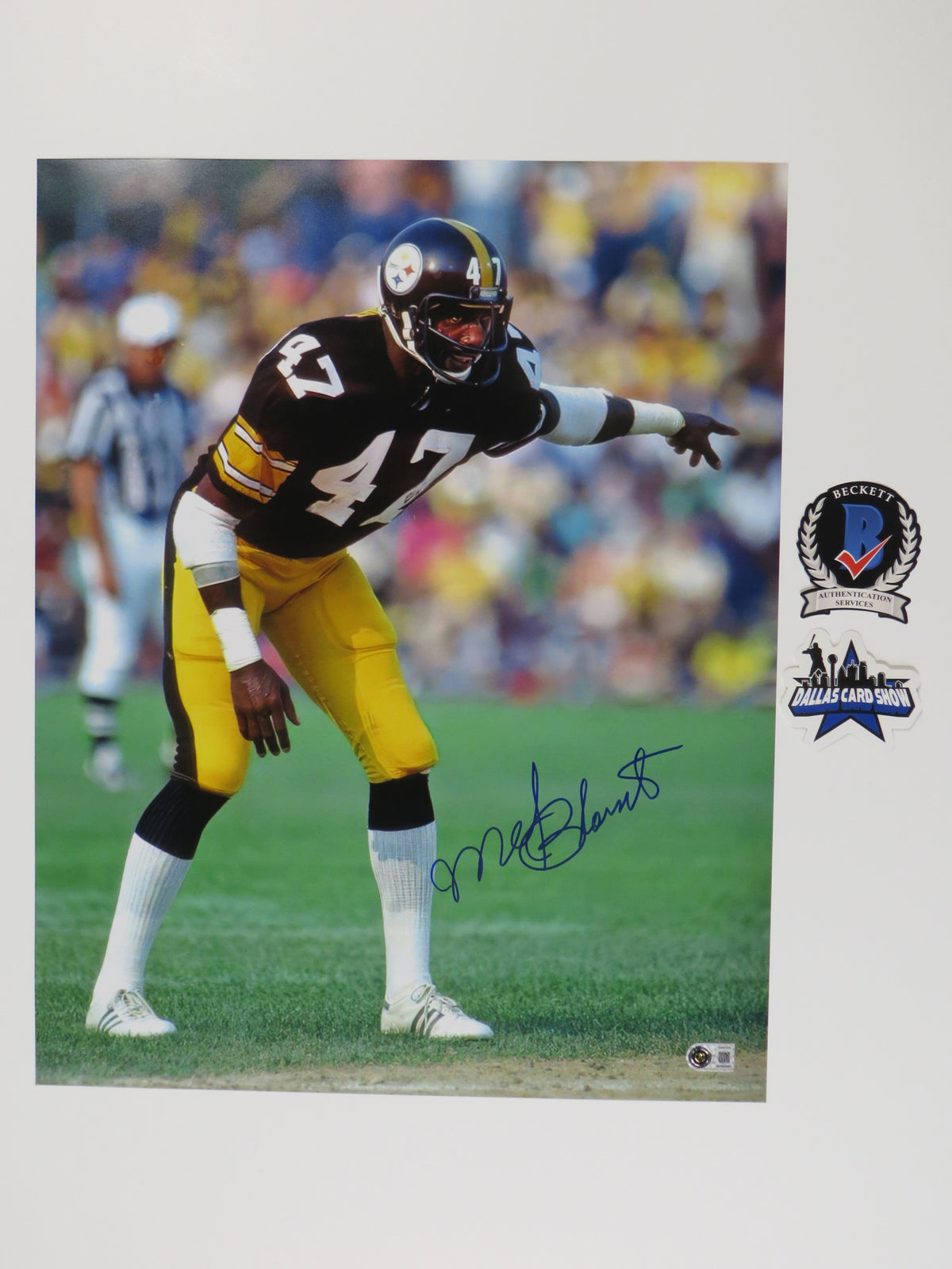 MEL BLOUNT PITTSBURGH STEELERS SIGNED 16x20 PHOTO BAS