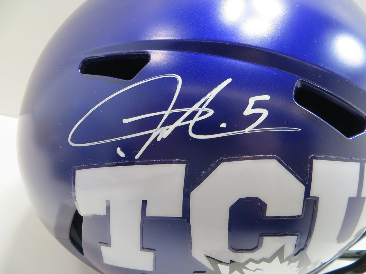 LaDAINIAN TOMLINSON TCU HORNED FROGS SIGNED Purple HELMET Chargers BAS