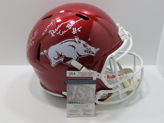 DARREN McFADDEN FELIX JONES SIGNED ARKANSAS RAZORBACKS HELMET w/WildHogs JSA