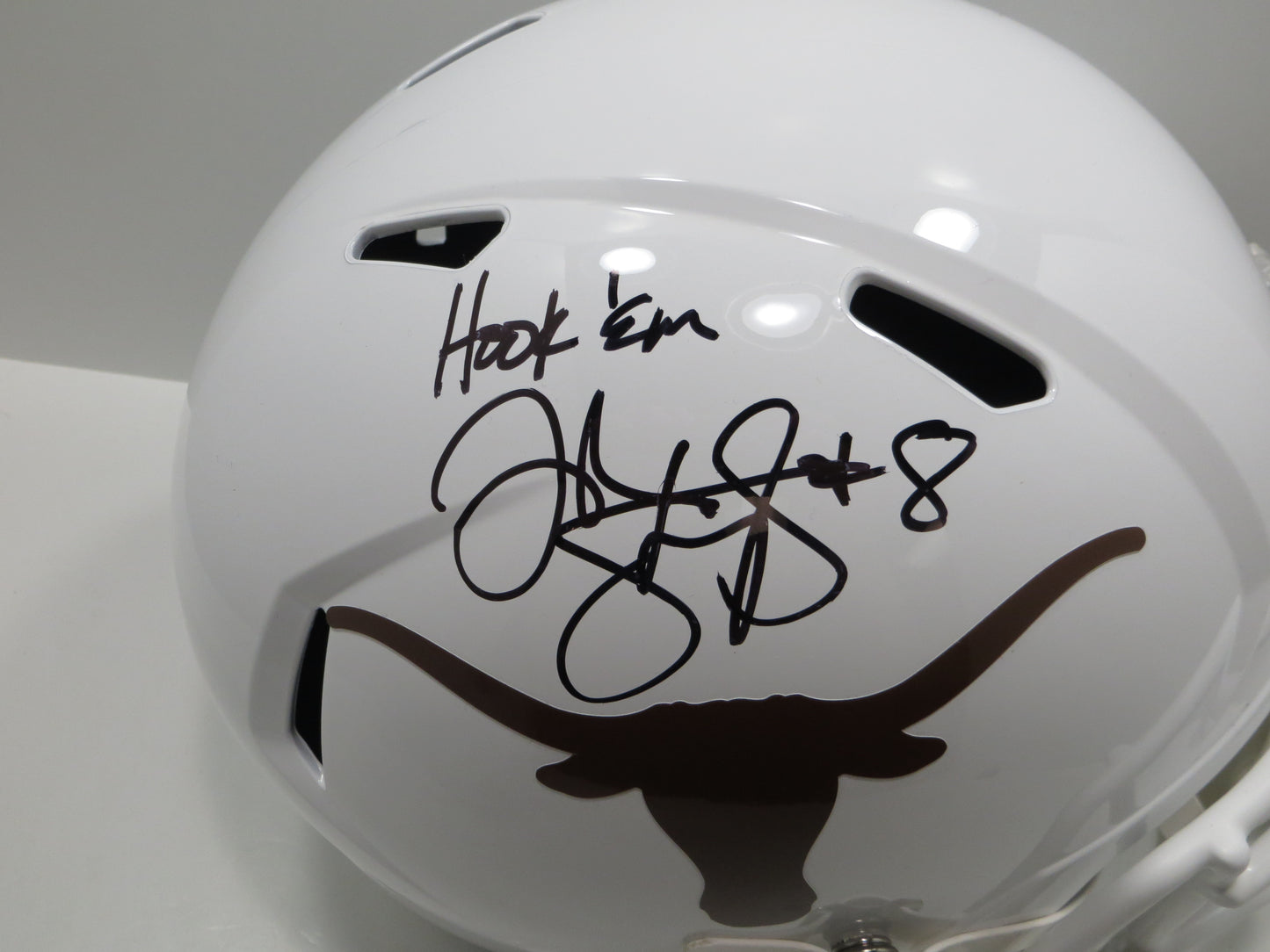 JORDAN SHIPLEY SIGNED TEXAS LONGHORNS Riddell FULL SIZE HELMET w/HookEm BAS