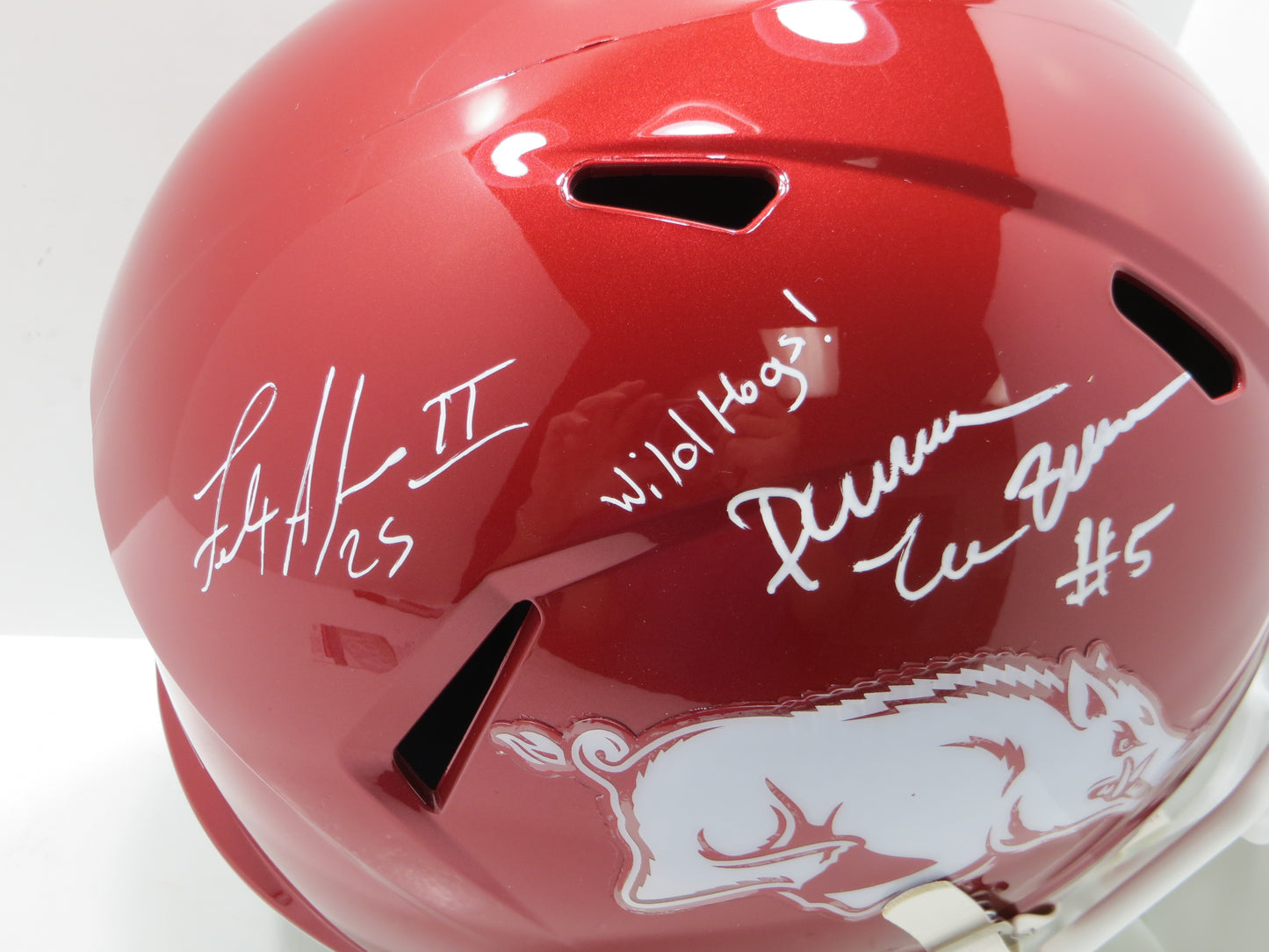 DARREN McFADDEN FELIX JONES SIGNED ARKANSAS RAZORBACKS HELMET w/WildHogs JSA