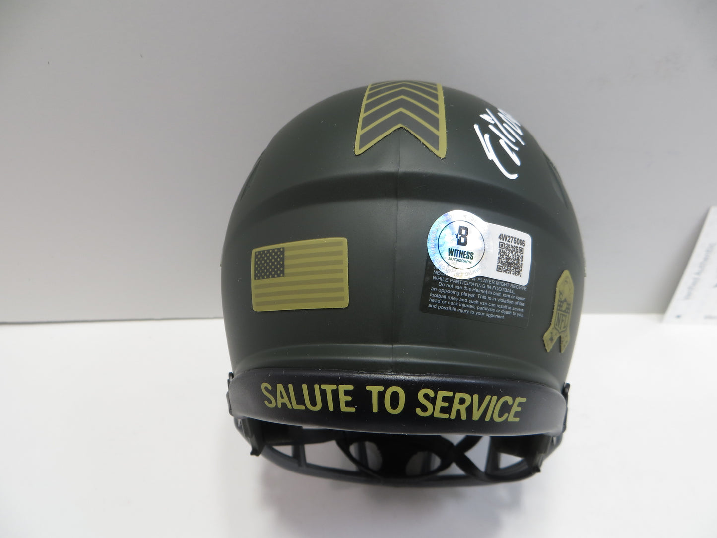 ED TOO TALL JONES SIGNED DALLAS COWBOYS SALUTE TO SERVICE  MINI HELMET BAS