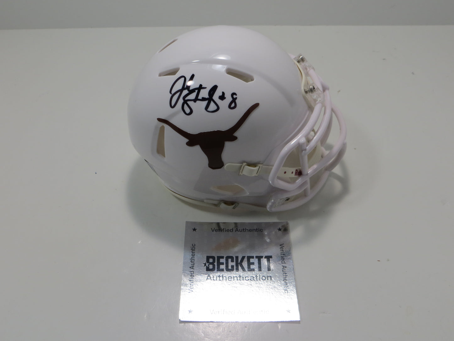 JORDAN SHIPLEY SIGNED TEXAS LONGHORNS Riddell MINI HELMET BAS COA
