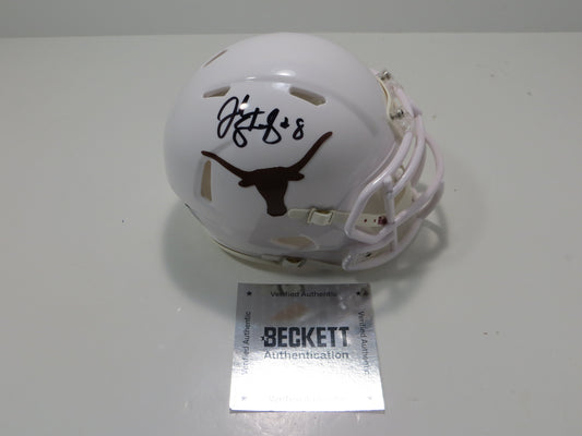 JORDAN SHIPLEY SIGNED TEXAS LONGHORNS Riddell MINI HELMET BAS COA