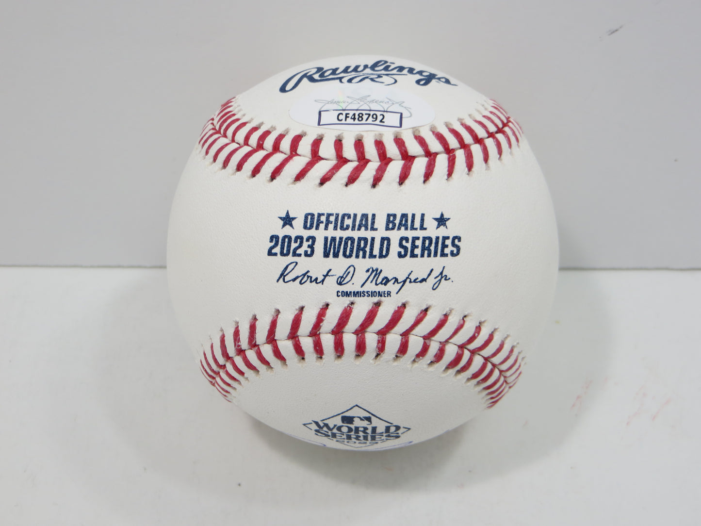 BRUCE BOCHY SIGNED Rawlings 2023 World Series BASEBALL w/INSC Texas Rangers JSA