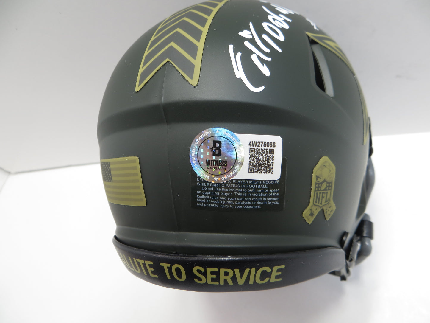 ED TOO TALL JONES SIGNED DALLAS COWBOYS SALUTE TO SERVICE  MINI HELMET BAS