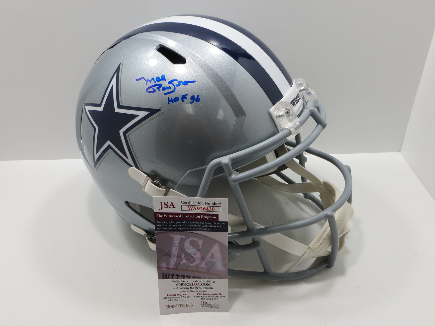MEL RENFRO SIGNED DALLAS COWBOYS RIDDELL FULL SIZE HELMET w/HOF 96 JSA COA