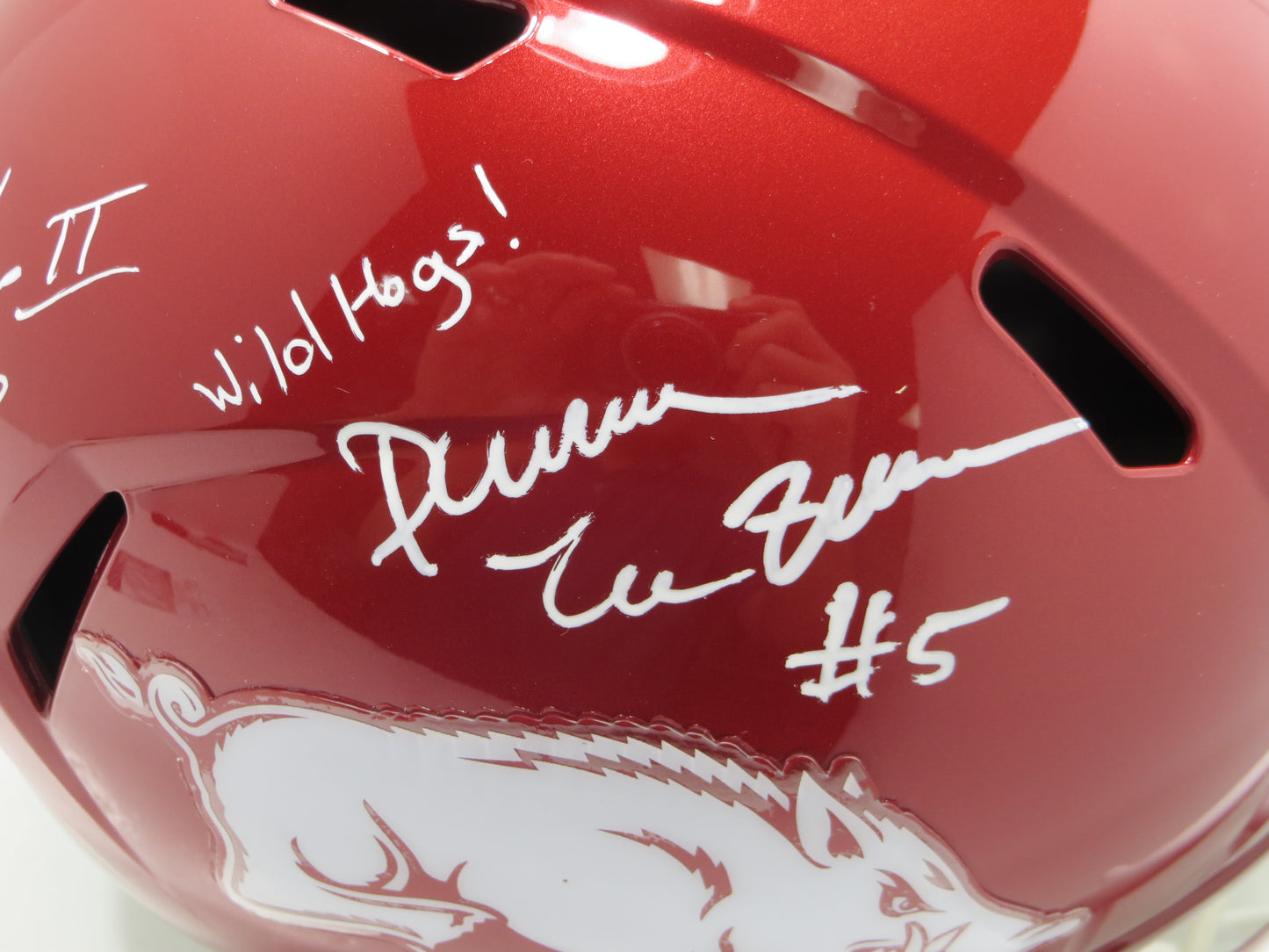 DARREN McFADDEN FELIX JONES SIGNED ARKANSAS RAZORBACKS HELMET w/WildHogs JSA