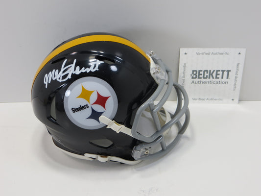 MEL BLOUNT SIGNED PITTSBURGH STEELERS RIDDELL MINI HELMET White Paint Pen BAS