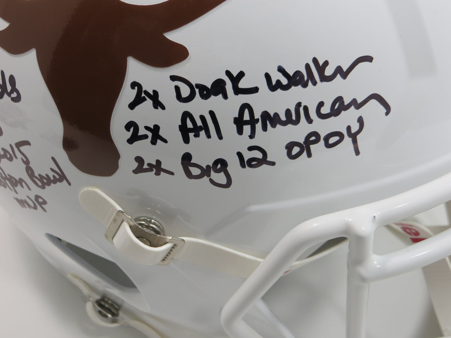 RICKY WILLIAMS TEXAS UT LONGHORNS SIGNED STATS Fullsize HELMET LONGHORNS BAS