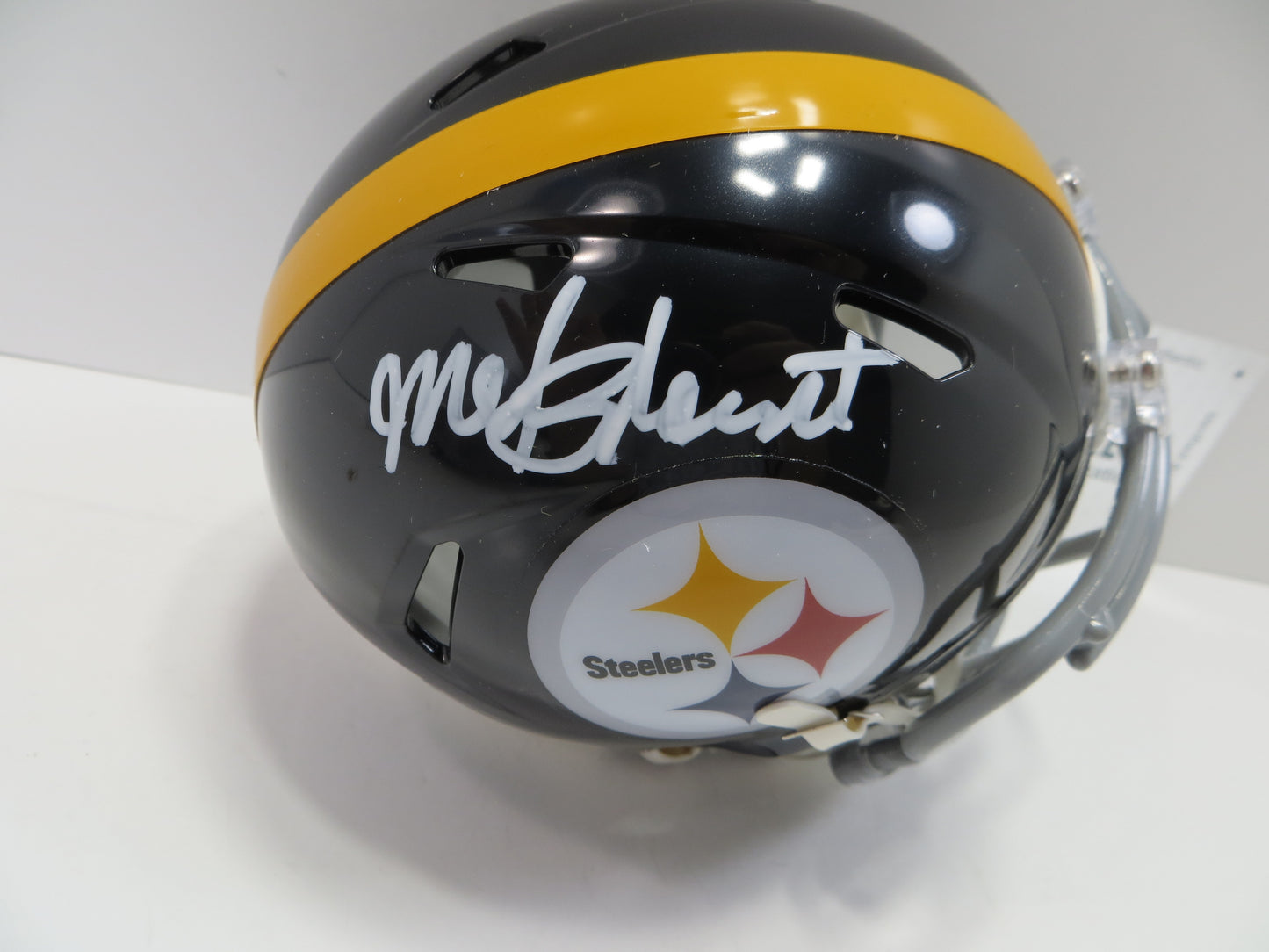 MEL BLOUNT SIGNED PITTSBURGH STEELERS RIDDELL MINI HELMET White Paint Pen BAS