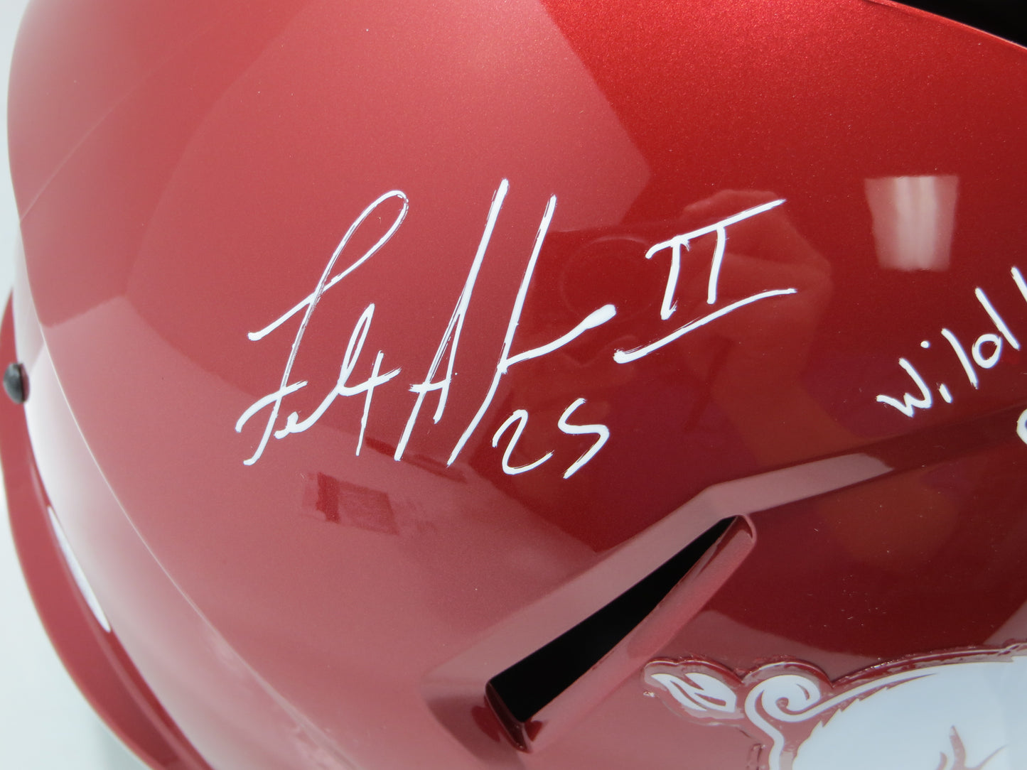 DARREN McFADDEN FELIX JONES SIGNED ARKANSAS RAZORBACKS HELMET w/WildHogs JSA