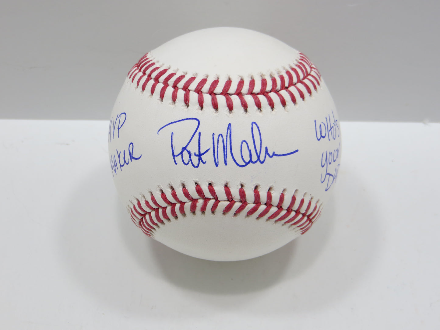 PAT PATRICK MAHOMES SR SIGNED OML BASEBALL Twins Cubs Mets Rangers w/INSC BAS
