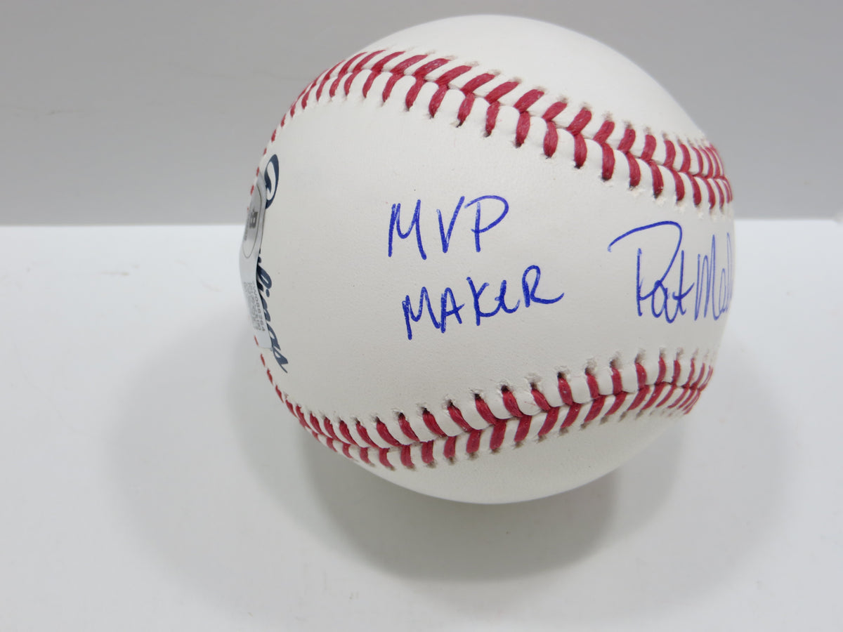 PAT PATRICK MAHOMES SR SIGNED OML BASEBALL Twins Cubs Mets Rangers w/INSC BAS
