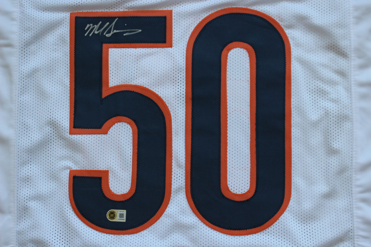 MIKE SINGLETARY CHICAGO BEARS SIGNED WHITE JERSEY Baylor Bears BAS COA