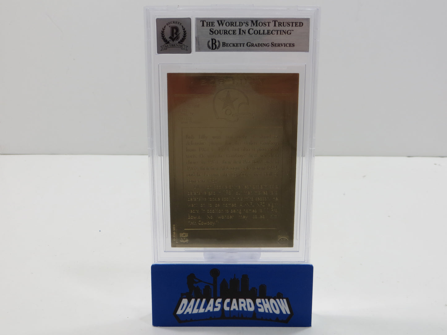 BOB LILLY SIGNED 99-01 DANBURY MINT 22K GOLD #17 COWBOYS BGS BAS SLAB AUTO 10