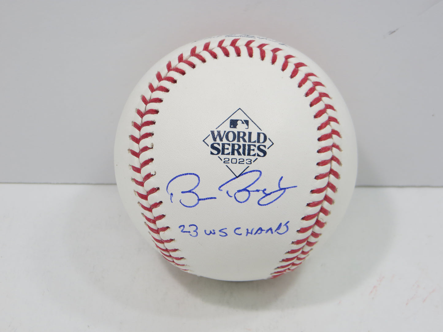 BRUCE BOCHY SIGNED Rawlings 2023 World Series BASEBALL w/INSC Texas Rangers JSA