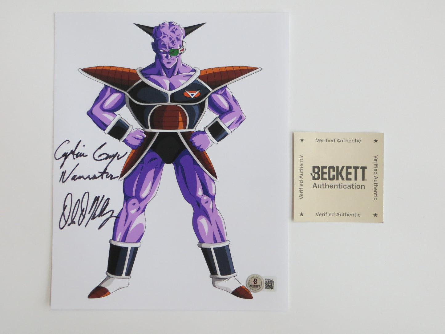 DALE KELLY Dragon Ball Z CAPTAIN GINYU SIGNED 8x10 PHOTO BAS COA