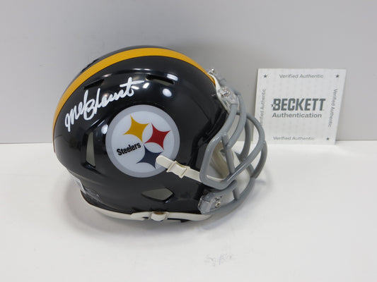 MEL BLOUNT SIGNED PITTSBURGH STEELERS RIDDELL MINI HELMET White Paint Pen BAS