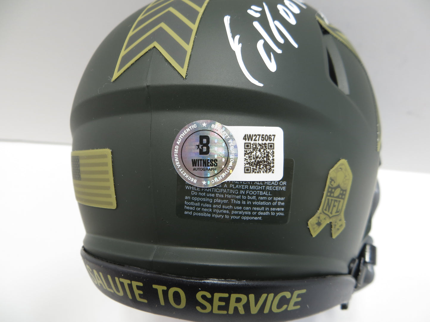 ED TOO TALL JONES SIGNED DALLAS COWBOYS SALUTE TO SERVICE  MINI HELMET BAS