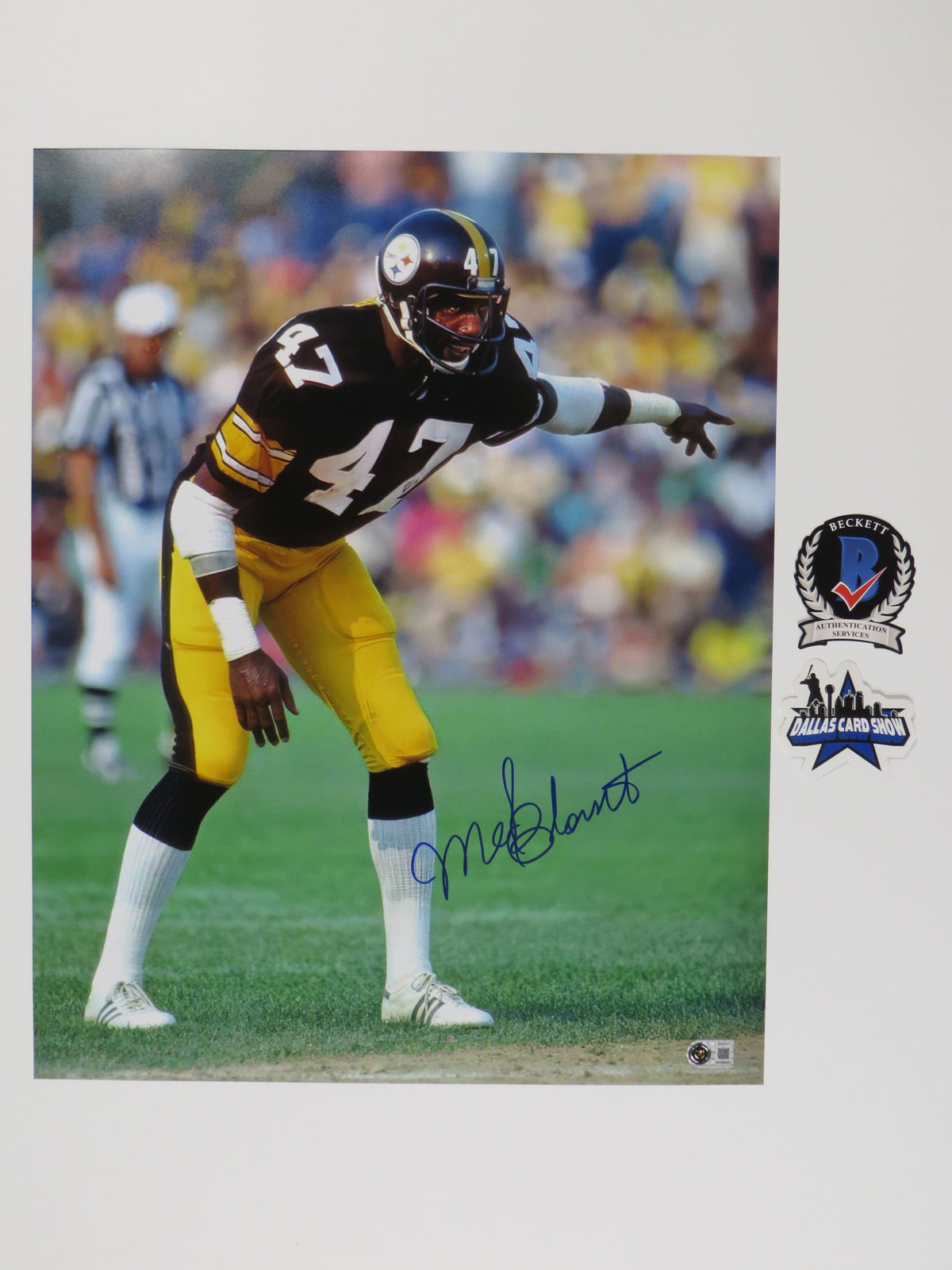 MEL BLOUNT PITTSBURGH STEELERS SIGNED 16x20 PHOTO BAS