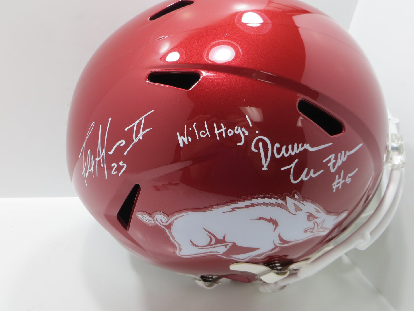 DARREN McFADDEN FELIX JONES SIGNED ARKANSAS RAZORBACKS HELMET w/WildHogs JSA