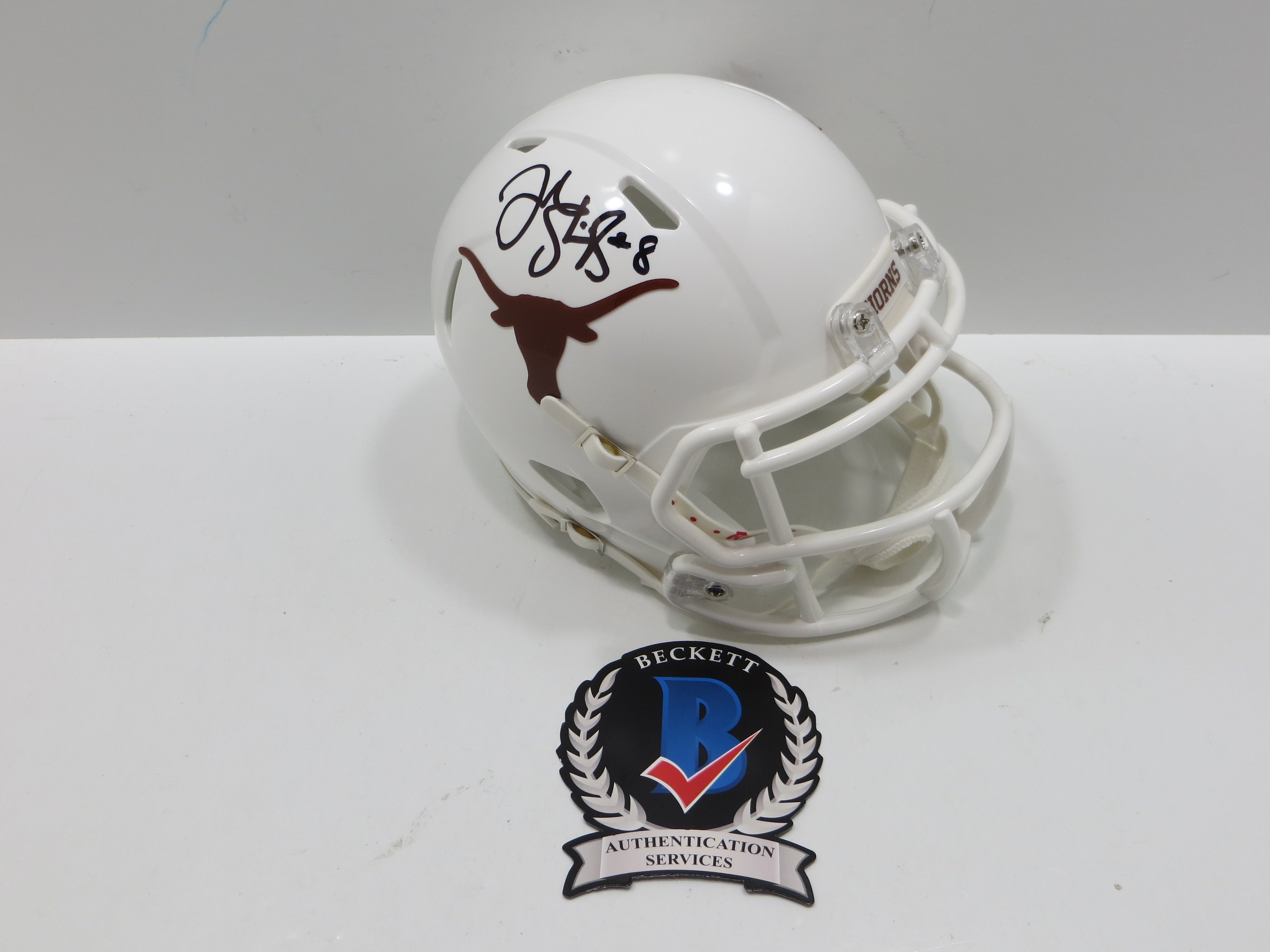 JORDAN SHIPLEY SIGNED TEXAS LONGHORNS Riddell MINI HELMET BAS COA ...