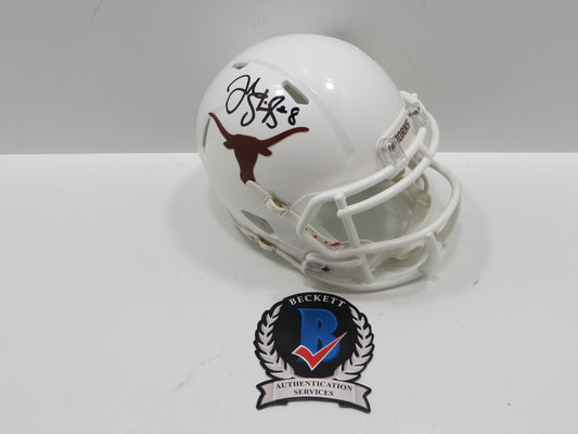 JORDAN SHIPLEY SIGNED TEXAS LONGHORNS Riddell MINI HELMET BAS COA