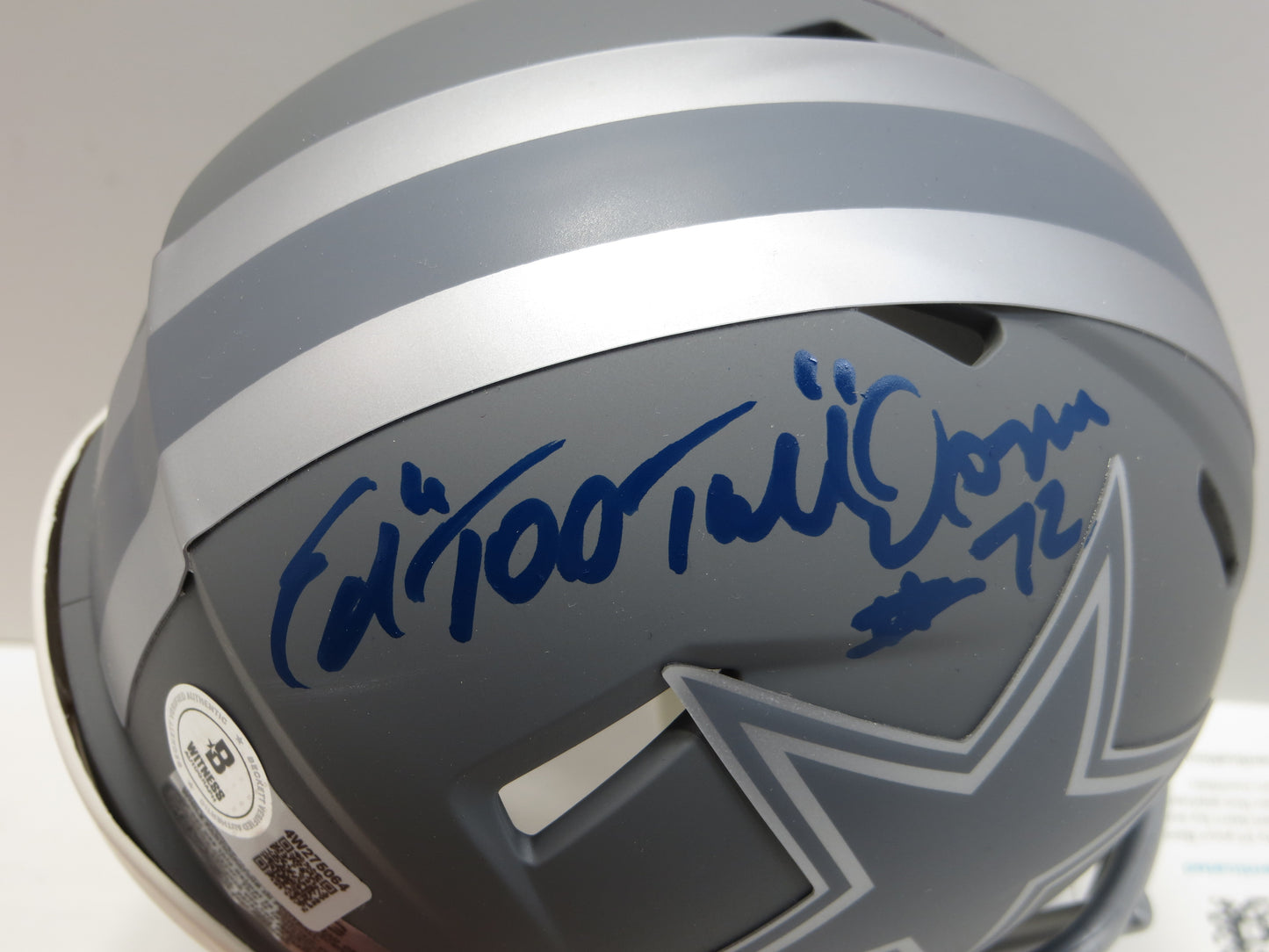 ED TOO TALL JONES SIGNED DALLAS COWBOYS SLATE MINI HELMET BAS COA