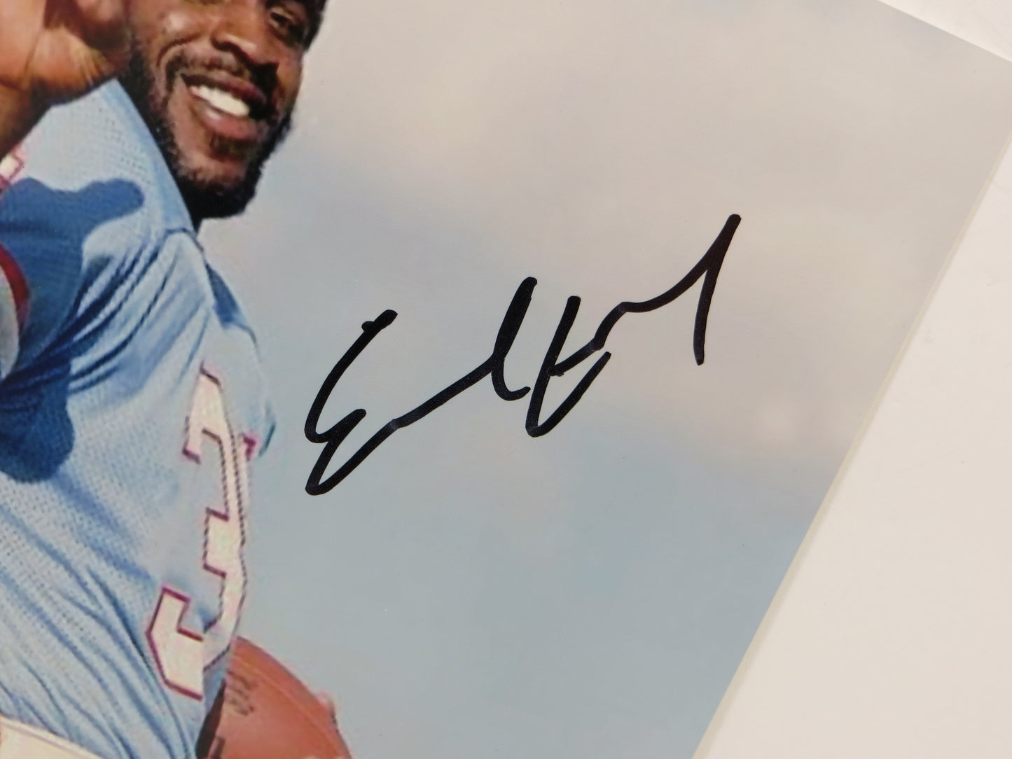 EARL CAMPBELL Houston Oilers HOOK 'EM SIGNED 8x10 PHOTO Texas Longhorns BAS
