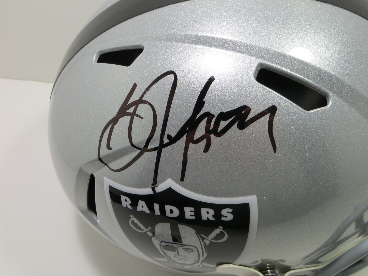 BO JACKSON SIGNED LA OAKLAND RAIDERS Riddell FULL SIZE HELMET KC Royals BAS