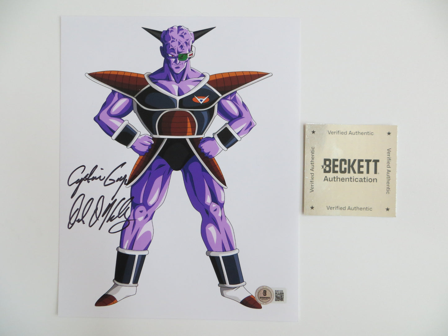 DALE KELLY Dragon Ball Z CAPTAIN GINYU SIGNED 8x10 PHOTO BAS COA