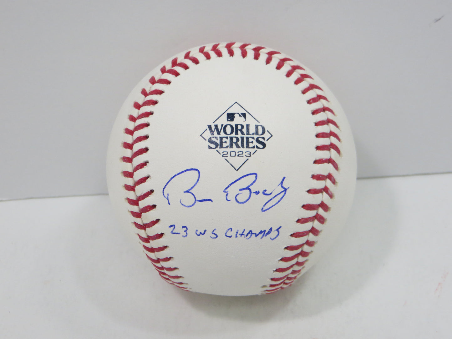 BRUCE BOCHY SIGNED Rawlings 2023 World Series BASEBALL w/INSC Texas Rangers JSA