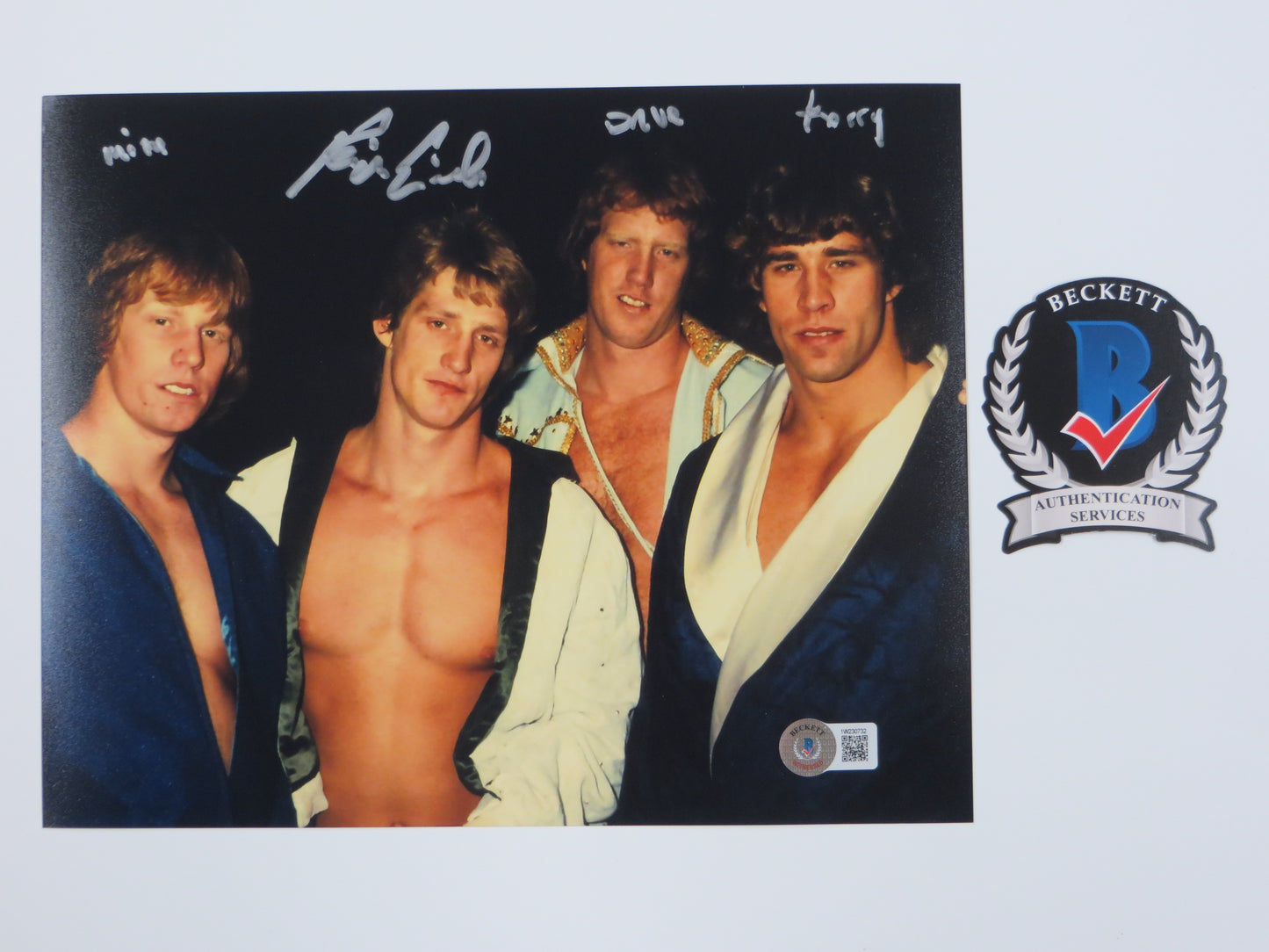 KEVIN VON ERICH SIGNED 8x10 PHOTO w/BROTHERS NAMES ADDED BAS COA