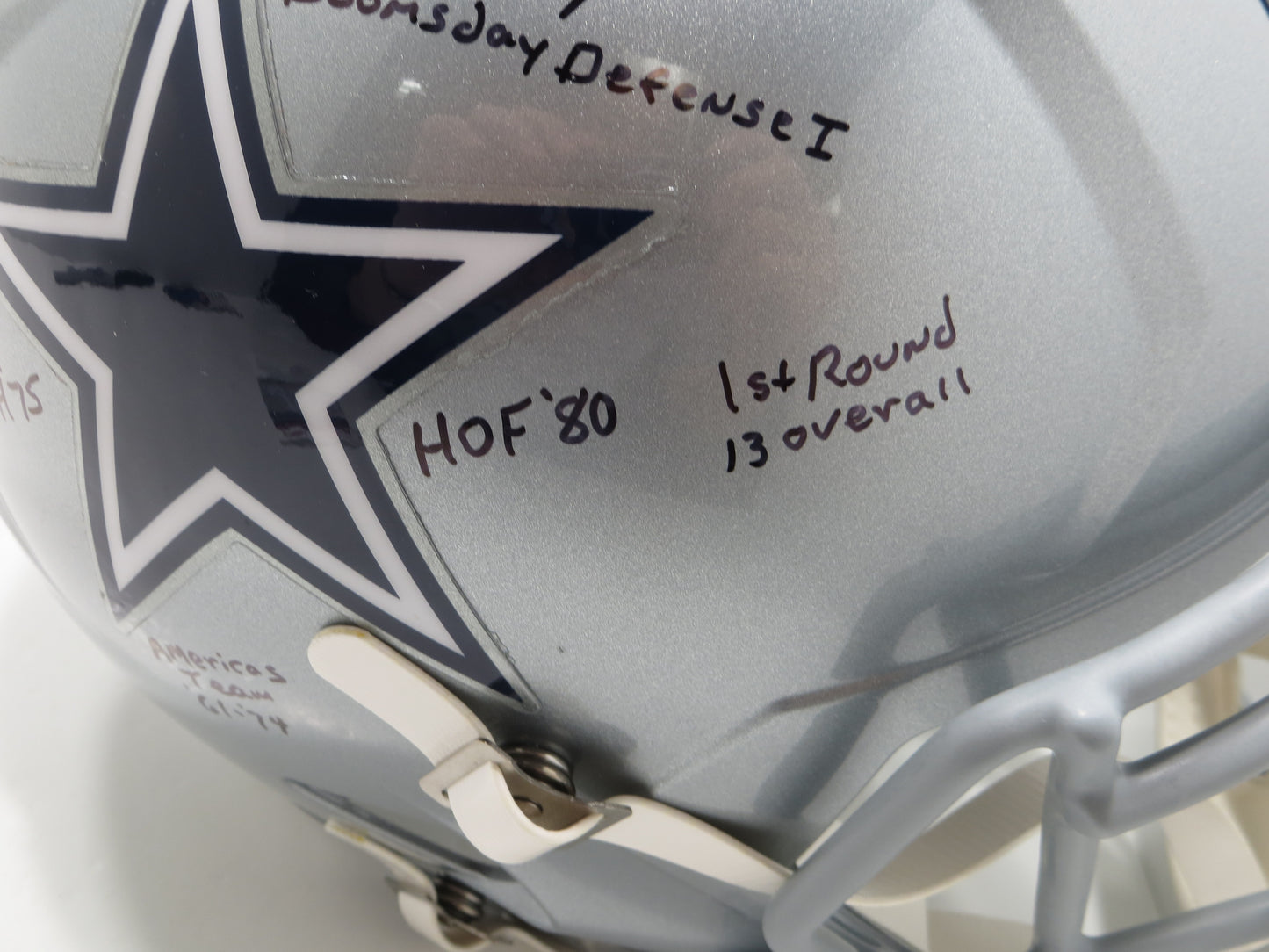 BOB LILLY SIGNED DALLAS COWBOYS RIDDELL FULL SIZE HELMET wFULLSTATS JSA