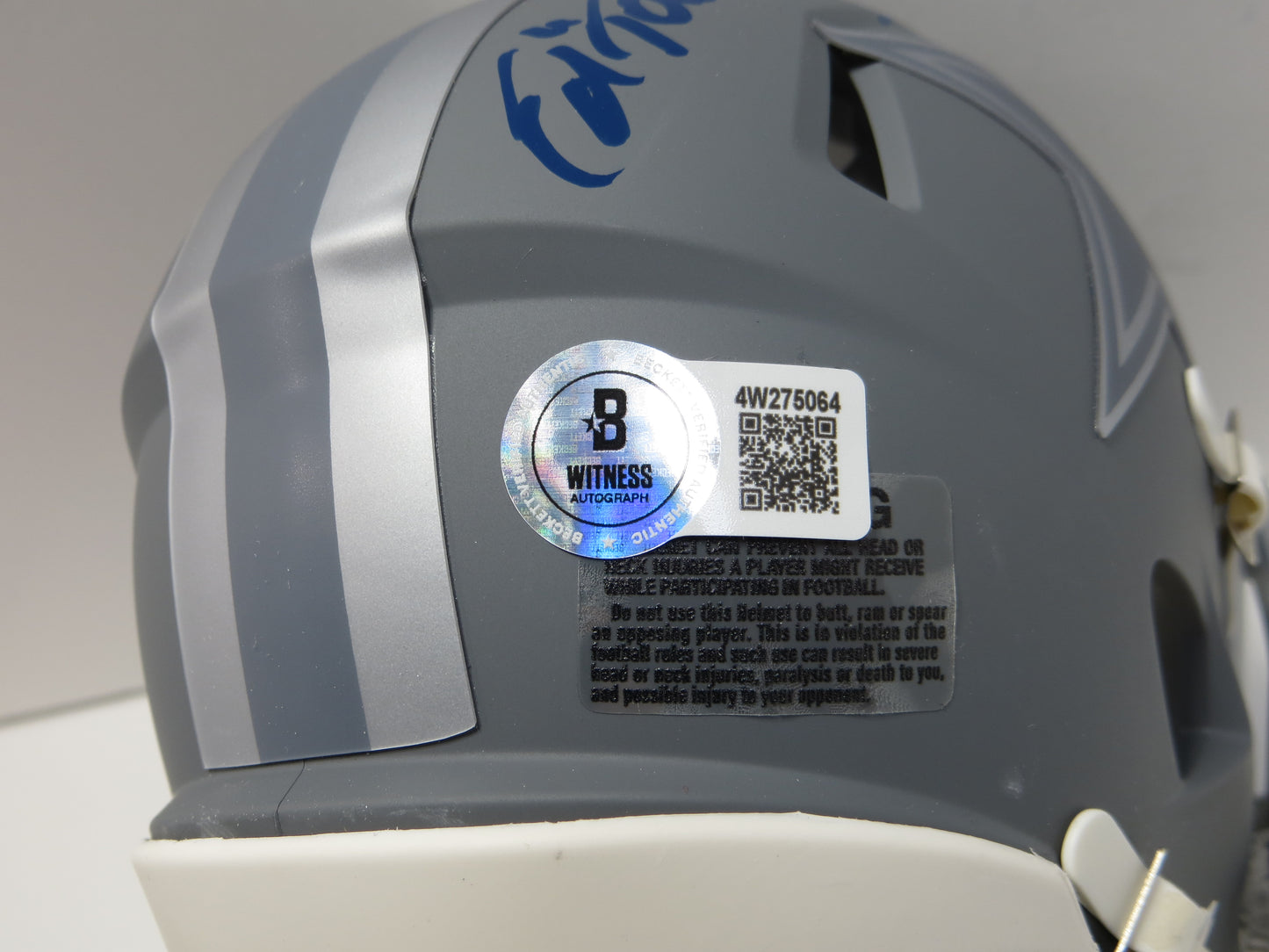 ED TOO TALL JONES SIGNED DALLAS COWBOYS SLATE MINI HELMET BAS COA