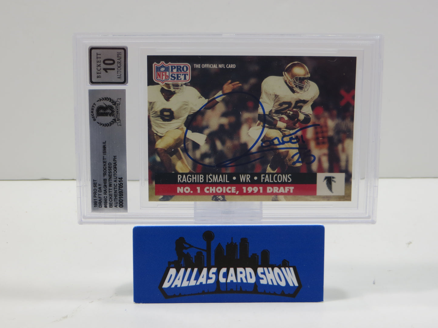 1991 PRO SET DRAFT DAY #694C RAGHIB "ROCKET" ISMAIL BGS AUTO 10
