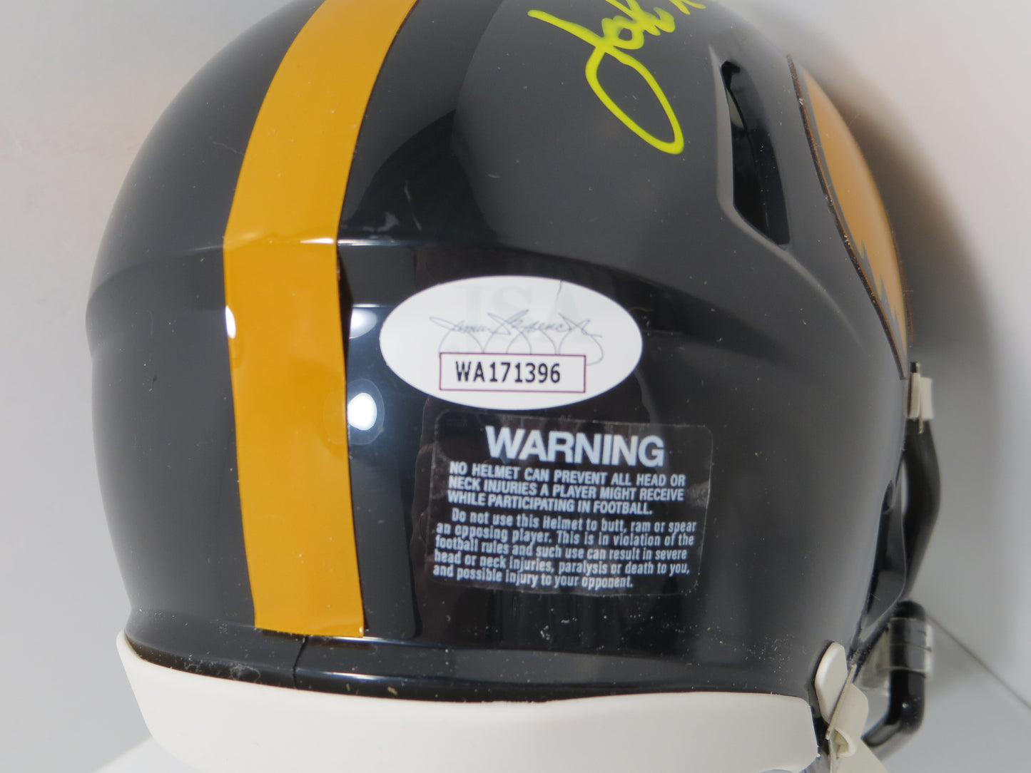 JOHN NILAND IOWA HAWKEYES SIGNED RIDDELL MINI HELMET w/GO HAWKEYES JSA COA