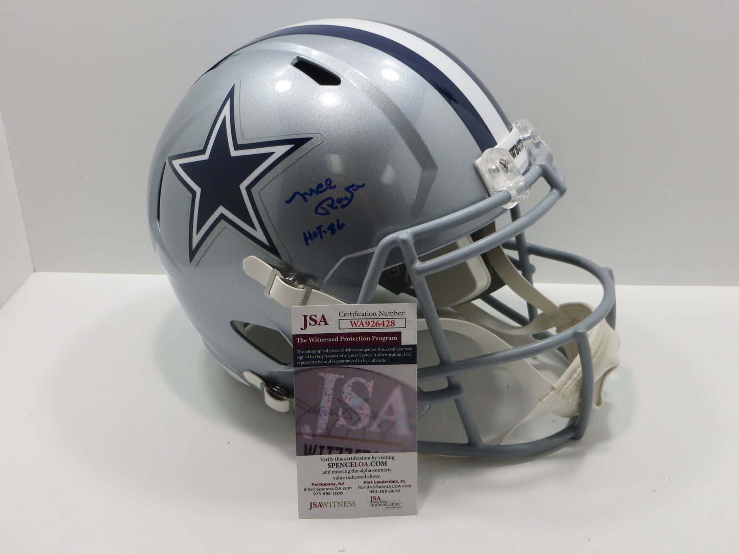 MEL RENFRO SIGNED DALLAS COWBOYS RIDDELL FULL SIZE HELMET w/HOF 96 JSA COA