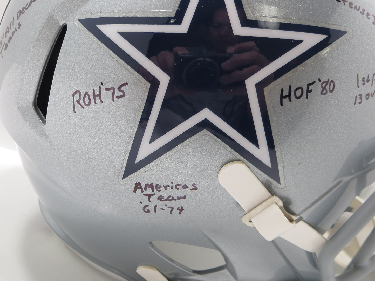 BOB LILLY SIGNED DALLAS COWBOYS RIDDELL FULL SIZE HELMET wFULLSTATS JSA