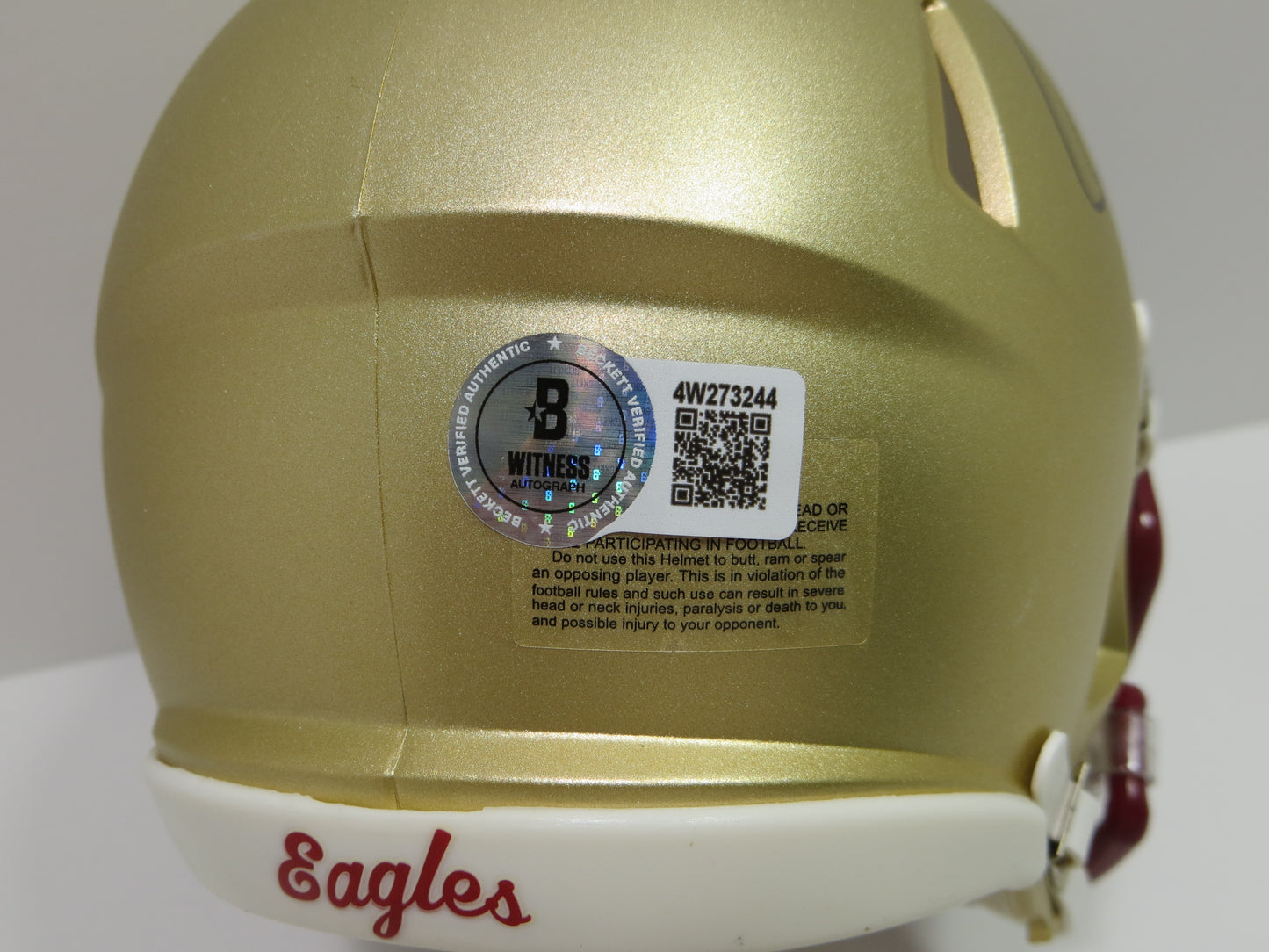DOUG FLUTIE BOSTON COLLEGE EAGLES SIGNED MINI HELMET Bills Patriots BAS COA