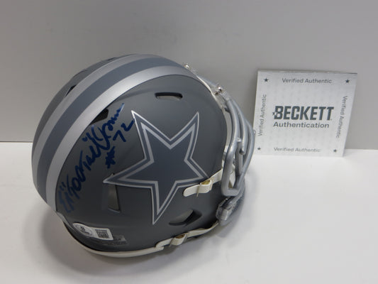 ED TOO TALL JONES SIGNED DALLAS COWBOYS SLATE MINI HELMET BAS COA
